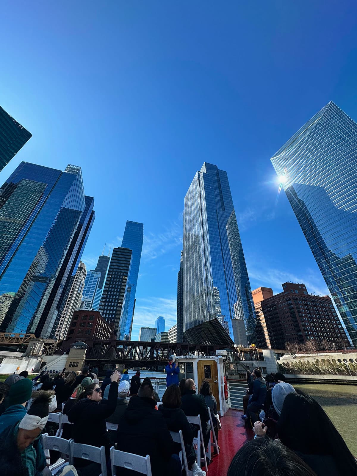 Chicago buildings viewed from an architecture boat tour