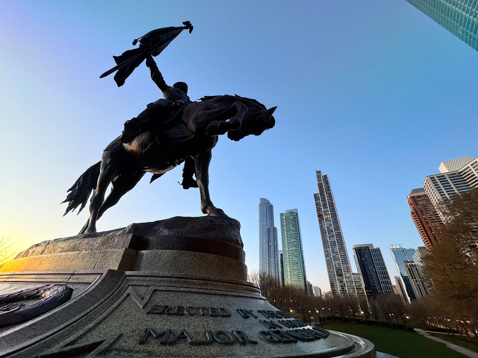 General John Logan equestrian monument in Grant Park