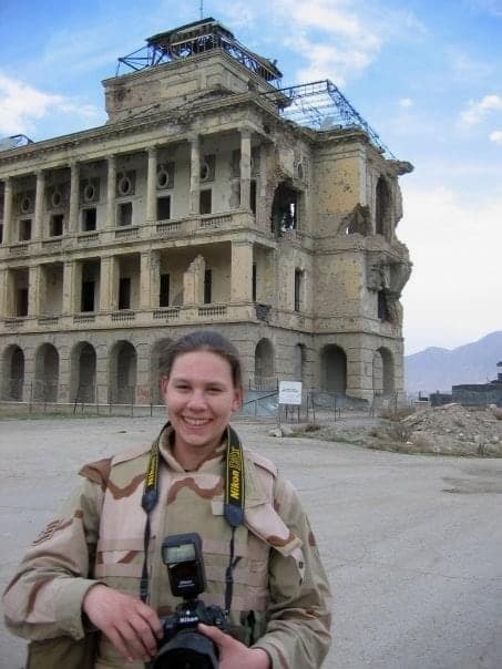 Jennifer smiling while traveling