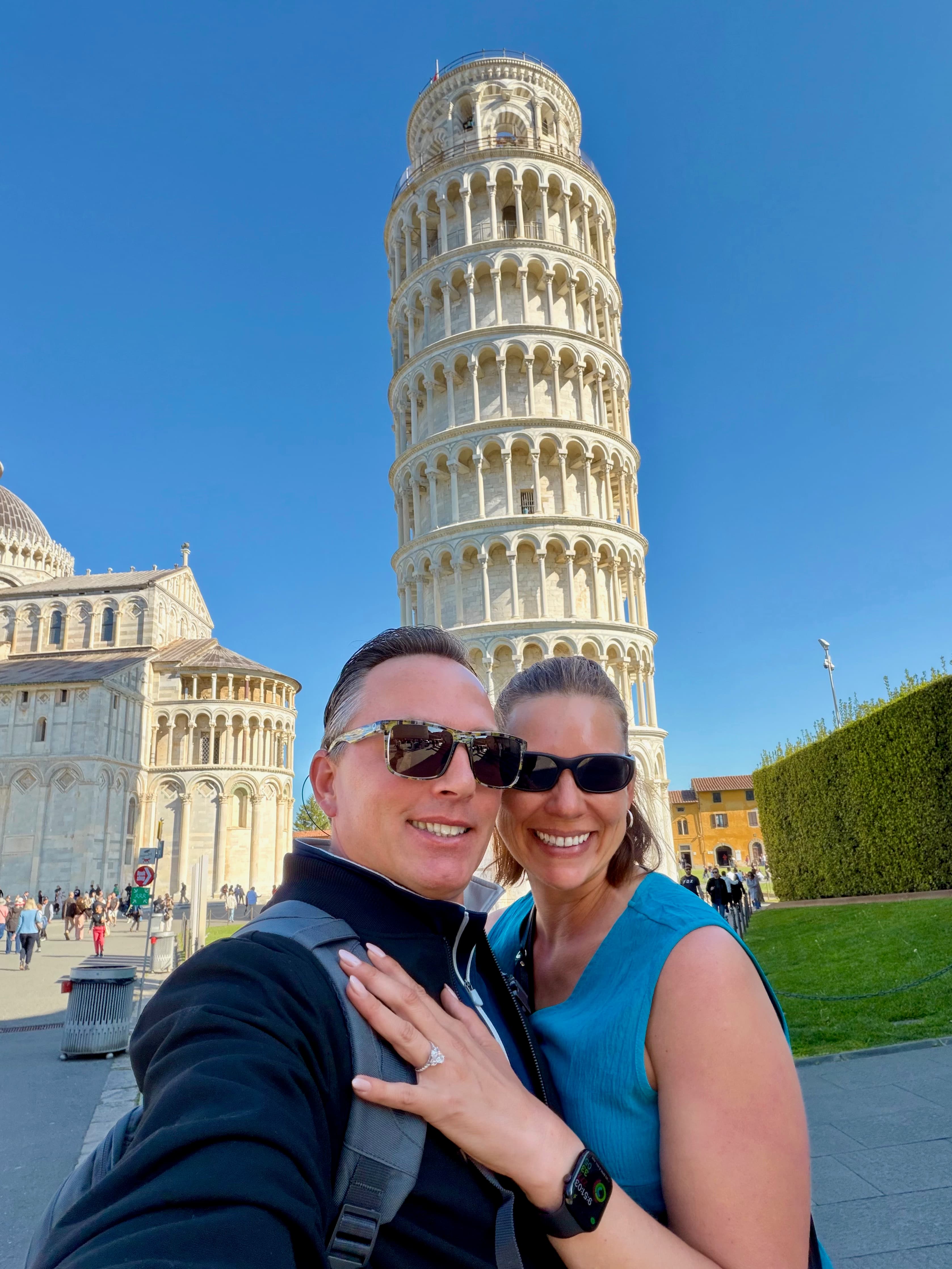 Jennifer and Kevin celebrating a travel memory together